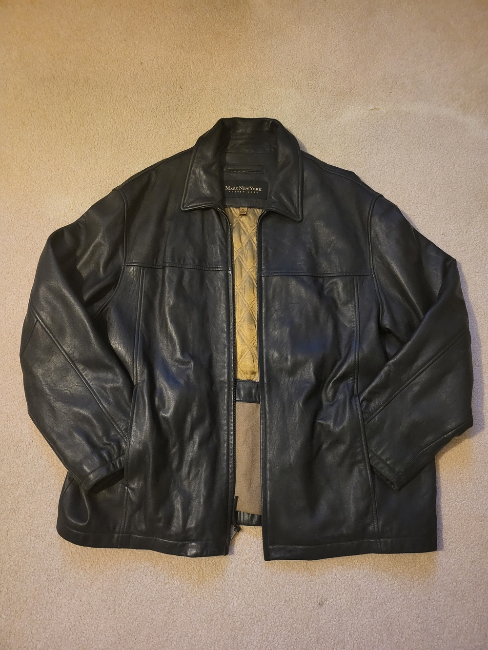 Andrew Marc Black Leather Shirt Jacket